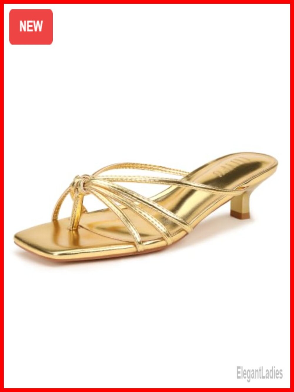 Kitten Heel Thong Sandals Square Open Toe Slip On Mule Dress Heels